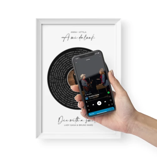 Hangoskép / Álló / Dalszöveg Vinyl - Fehér kerettel, visszahallgatás egy érintéssel okostelefonon