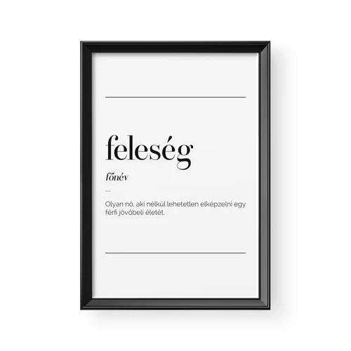 Feleség fogalom kép, fekete kerettel