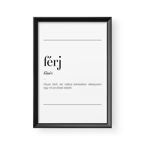 Férj fogalom kép, fekete kerettel