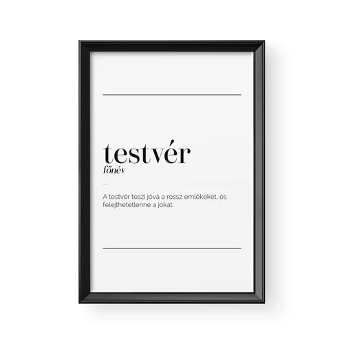 Testvér fogalom kép, fekete kerettel