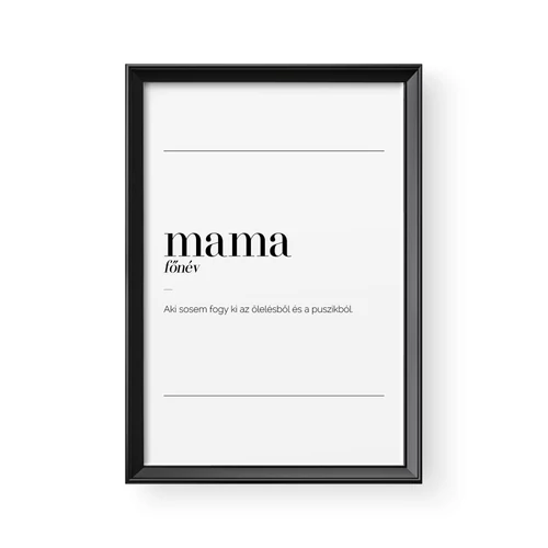 Tipográfia / Fogalom / Mama fekete kerettel