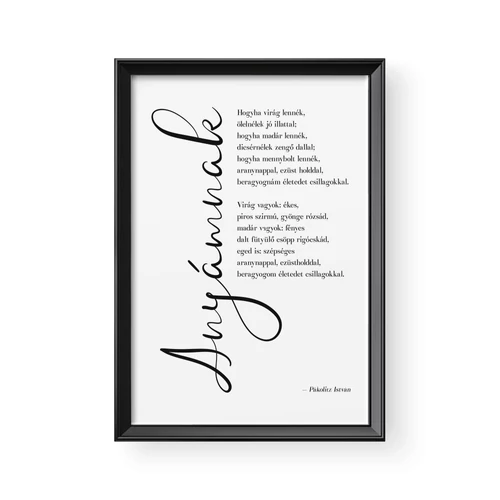 Tipográfia / Vers / Anyák napjára fekete kerettel