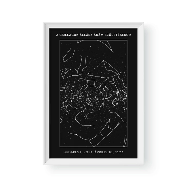 Csillagtérkép / Álló / Framed - Fehér kerettel