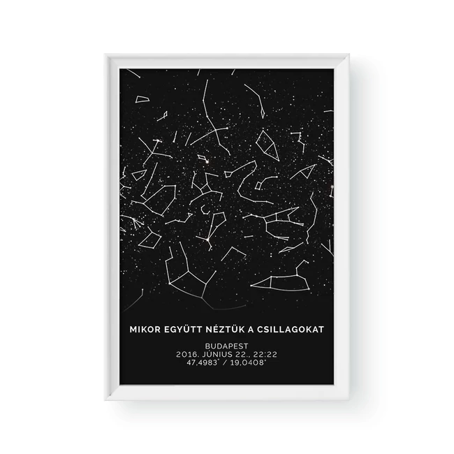 Csillagtérkép / Álló / Minimal - Fehér kerettel