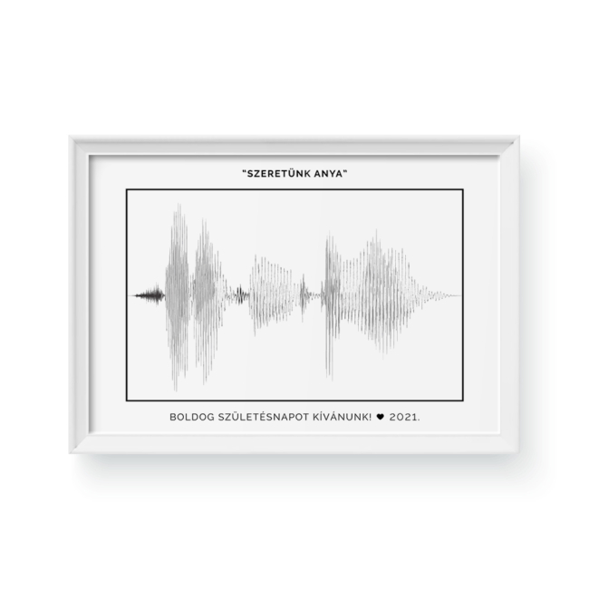 Hanghullám / Fekvő / Framed - Fehér kerettel