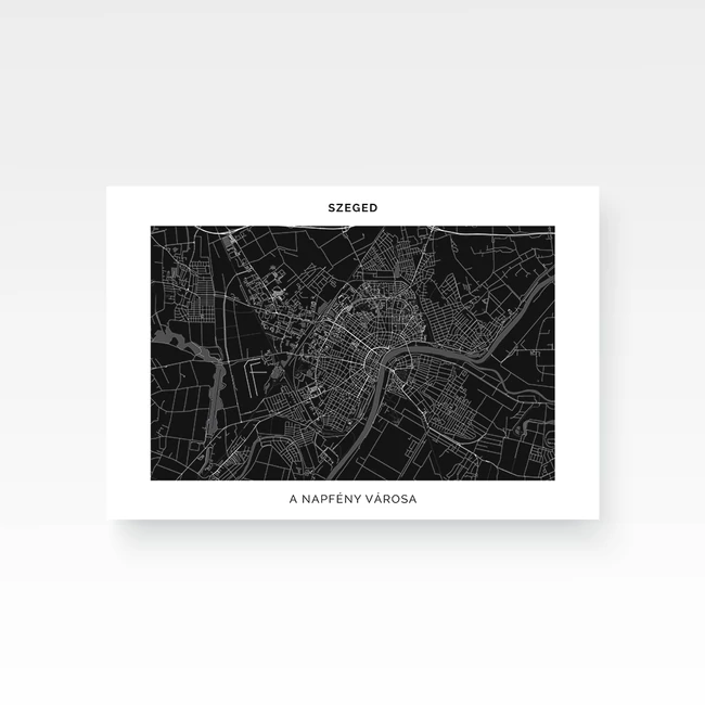Térkép / Fekvő / Framed