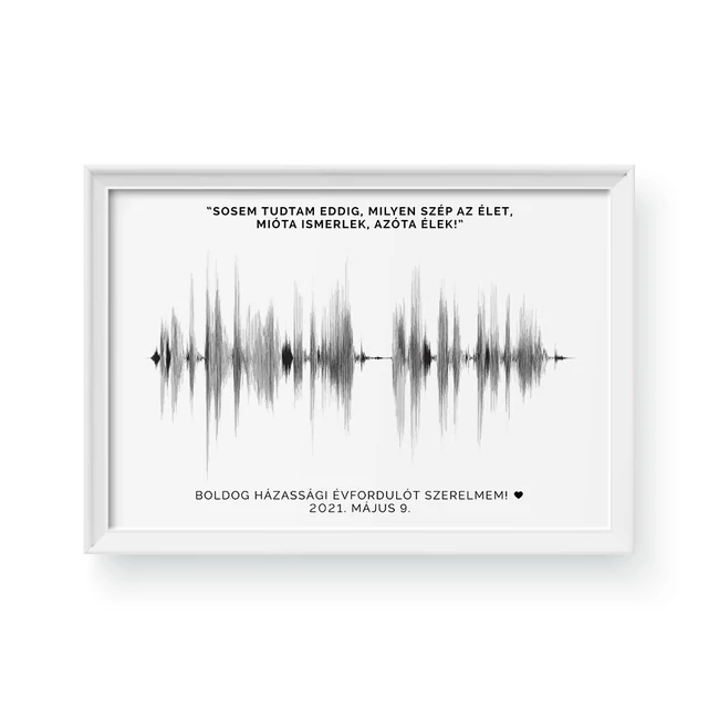Hanghullám / Fekvő / Minimal - Fehér kerettel