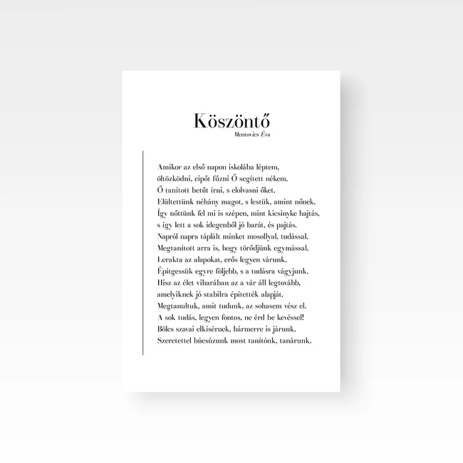 Mentovics Éva: Köszöntő