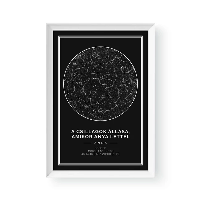 Csillagtérkép / Álló / Nordic 1 - Fehér kerettel