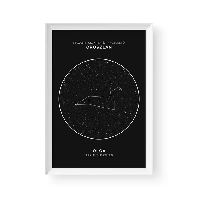 Csillagkép / Álló / Oroszlán - fehér kerettel