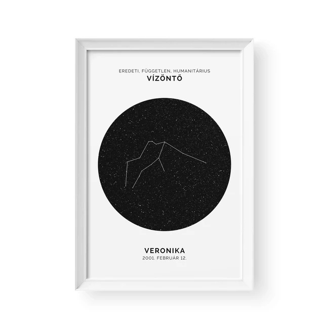 Csillagkép / Álló / Vízöntő - fehér kerettel