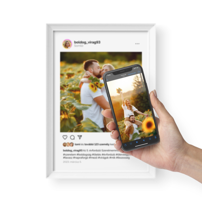 Hangoskép / Álló / Instagram - Fehér kerettel, visszahallgatás- vagy nézés egy érintéssel okostelefonon