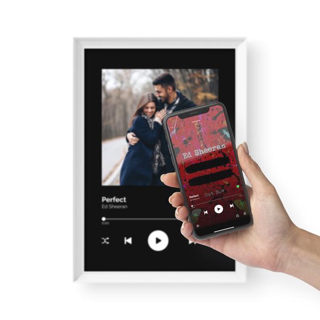 Hangoskép / Álló / Spotify - Fehér kerettel, visszahallgatás egy érintéssel okostelefonon