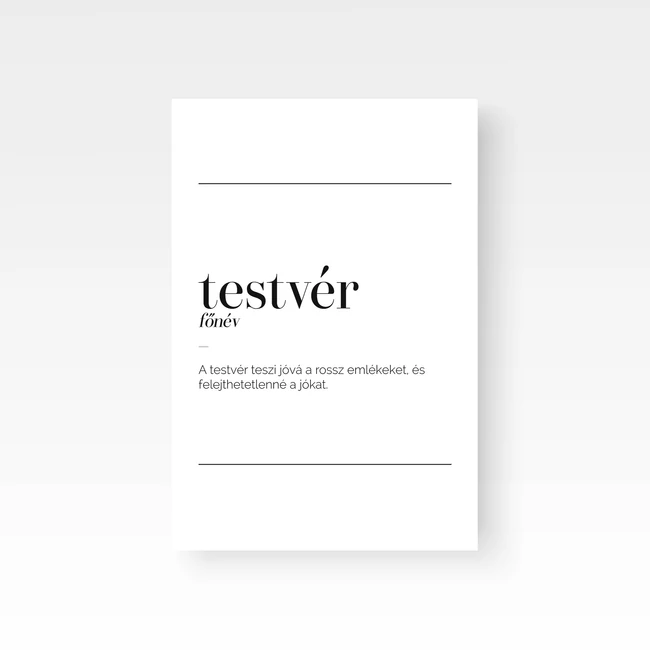 Testvér fogalom poszter