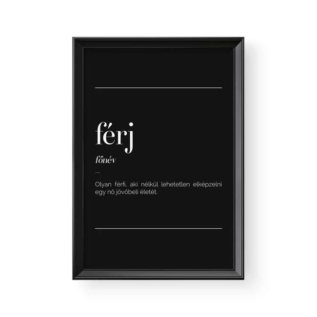 Férj fogalom kép, fekete kerettel